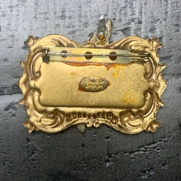 Vintage Denise Brown Brooch Doberman Brooch Pet Dog Pin - Picture 2 of 7